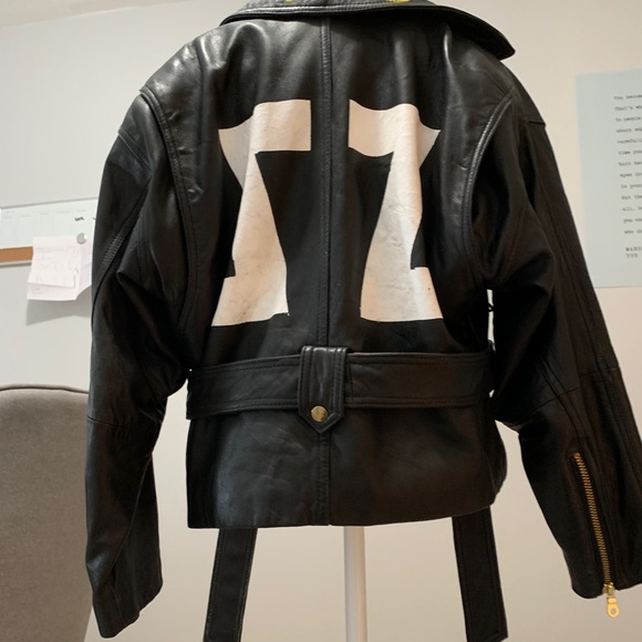 Grunge style 100% leather vintage jacket - Picture 12 of 15